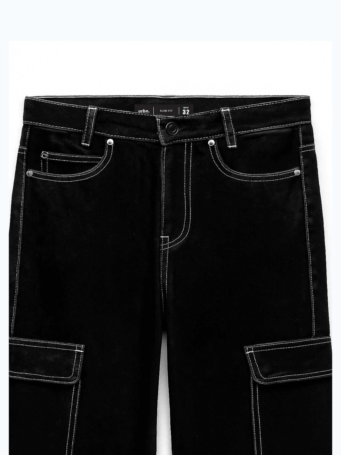 Black Cargo Denim Jeans